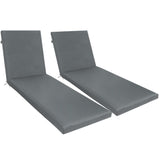 2-Piece Outdoor Chaise Lounge Cushion Set, Grey