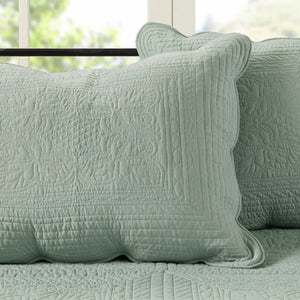 6 Piece Reversible Scalloped Edge Daybed Cover Set - Seafoam