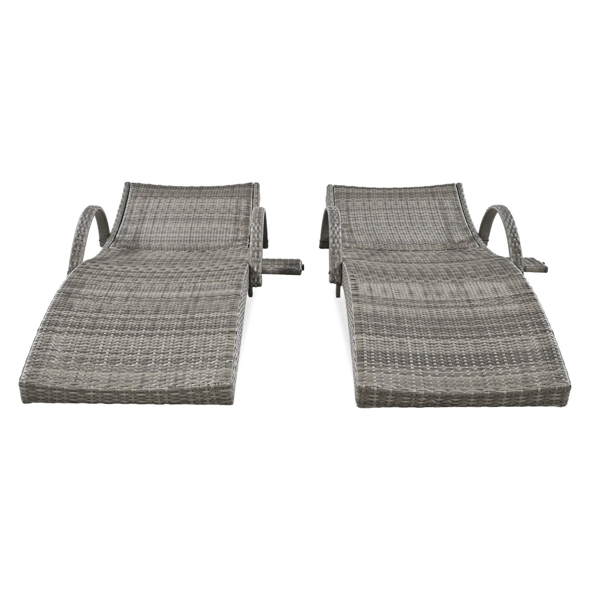 K&K 80'' Outdoor Wicker Chaise Lounge Chairs Set of 2