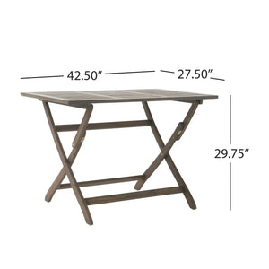 Blissique Outdoor Foldable Wood Dining Table with Slat Design