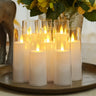 9pcs Flickering Flameless LED Pillar Candles with Remote & Timer