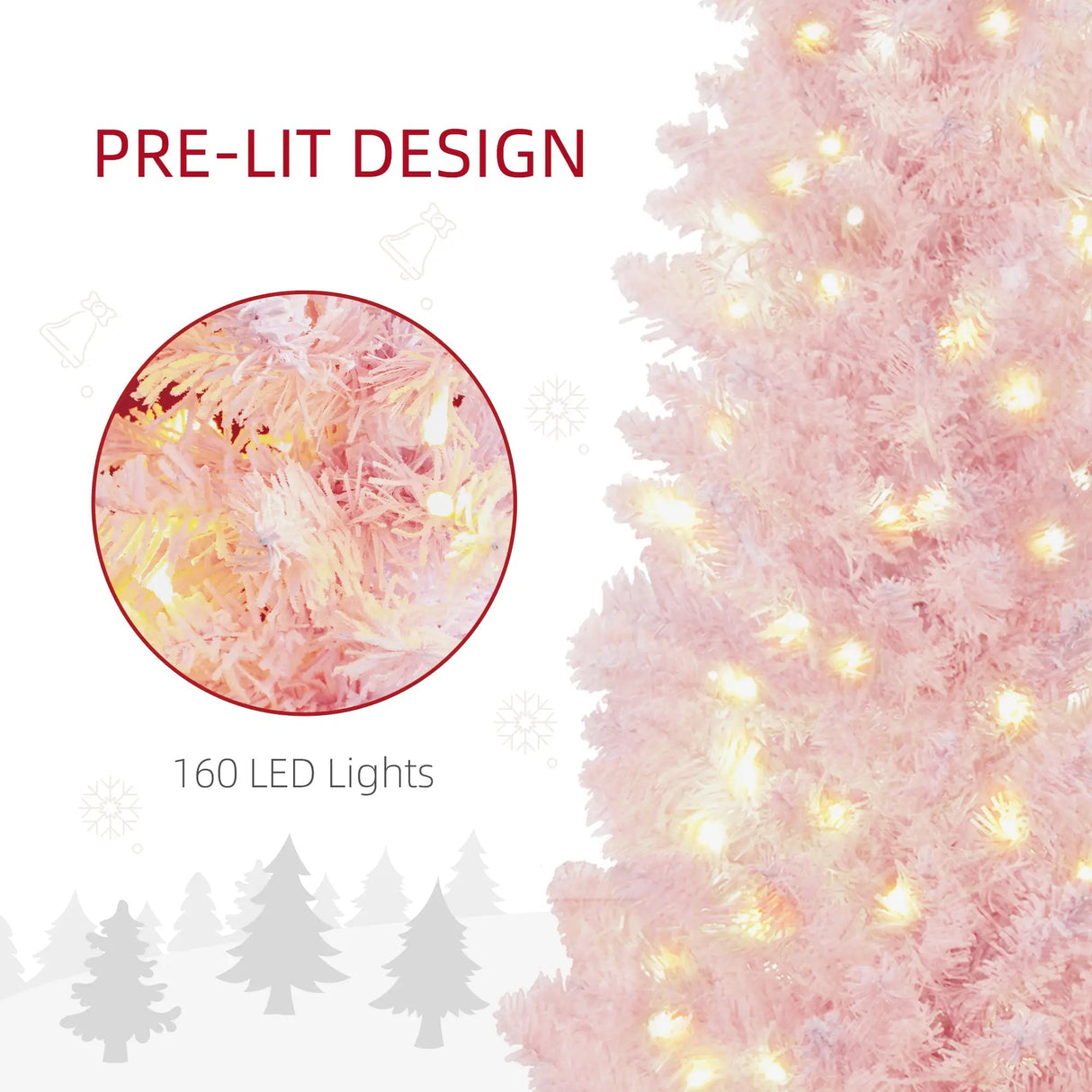 Pink 5ft Pencil Christmas Tree