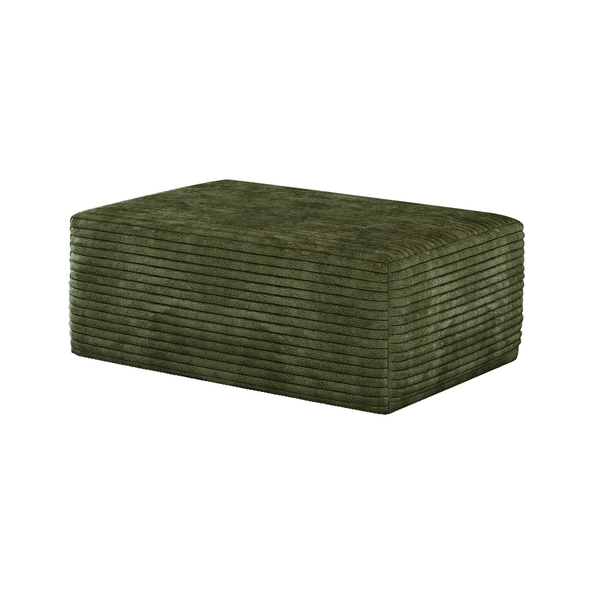 Green Plush Corduroy Sofa Ottoman