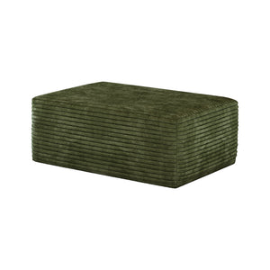 Green Plush Corduroy Sofa Ottoman