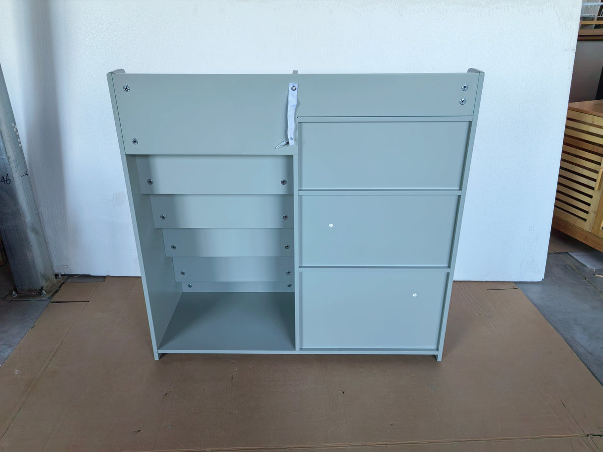 Kids Bookshelf and Toy Storage Organizer in Sage