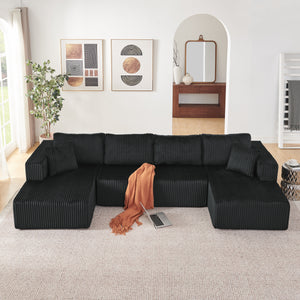 132" U Shaped Modular Sectional Sofa