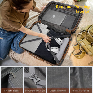 Luggage Sets 5 Piece with Duffel Bags Black