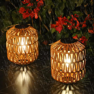2 Pack Solar Lanterns Outdoor Waterproof