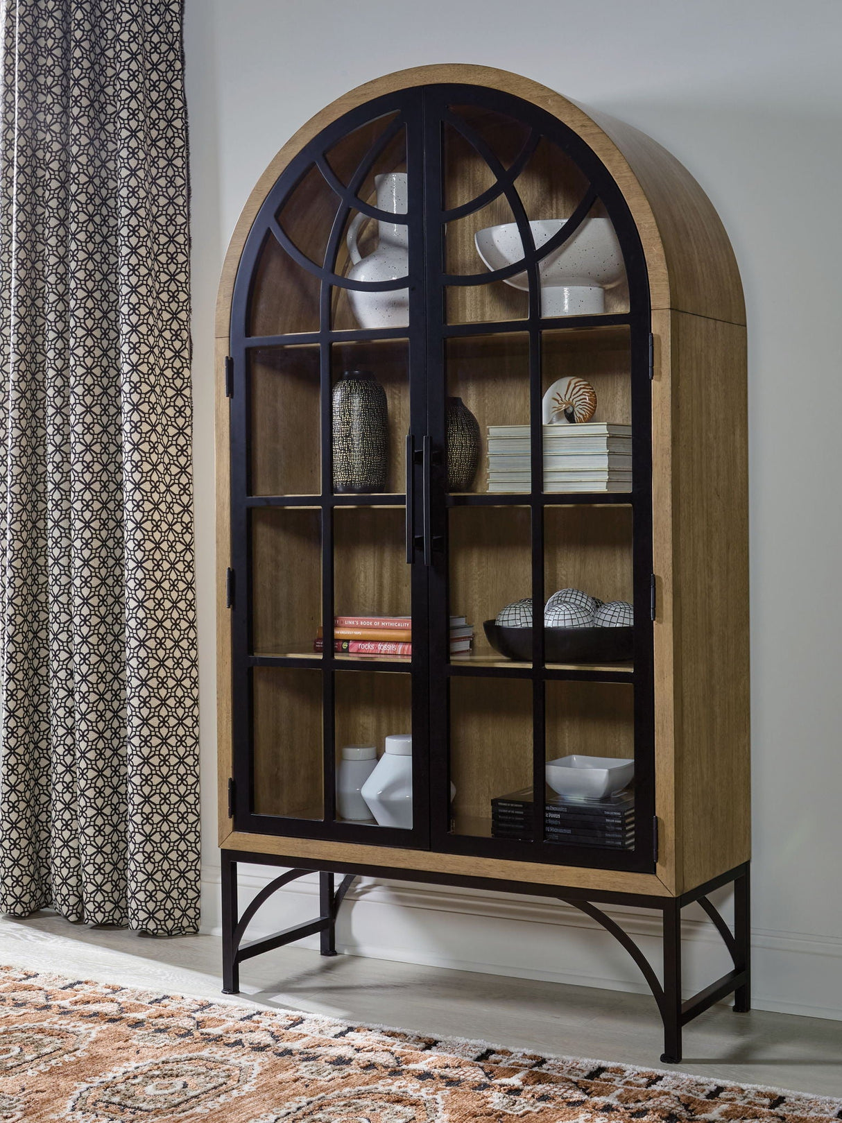 Gwenwich - Accent Cabinet - Natural / Black