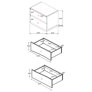 2 Drawer Nightstand With Drawer - Brown