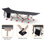 Outsunny Folding Camping Cot for Adults with Carry Bag and Side Pocket