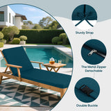 Outdoor Lounge Chair Cushion Set - Lake Blue Polyester, UV & Fade Resistant, 2PCS