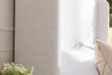 Harper upholstered bed, 54" headboard, textured ivory canvas
