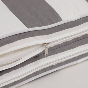 2-Piece Outdoor Chaise Lounge Cushion Set, Grey/White