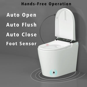 Compact Smart Toilet with Built-in Bidet Seat and Modern Tankless Design