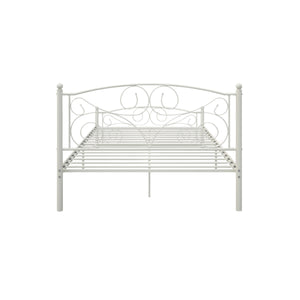 Full Size Unique Flower Sturdy System Metal Bed Frame with Headboard