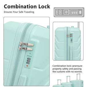 Set 3PCs 20'/24'/28' ABS Spinner Wheel Luggage - Mint Green