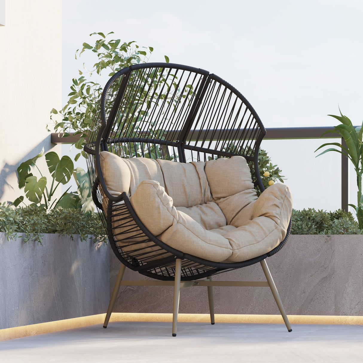 The Handwoven High-Back Basket Chair for Outdoor Retreats by Christopher Knight Home