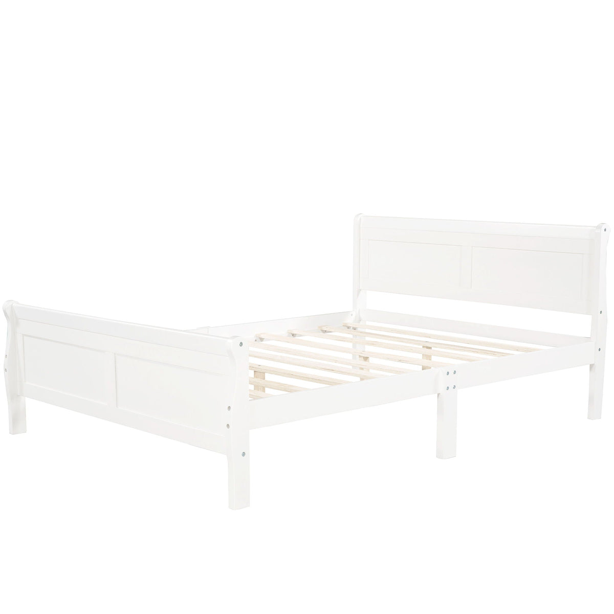 Platform Bed Frame Mattress Foundation Sleigh Bed With Headboard / Footboard / Wood Slat Suppor