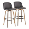 Toriano - Mid-Century Modern Fixed Height BarStool With Round Footrest (Set of 2)