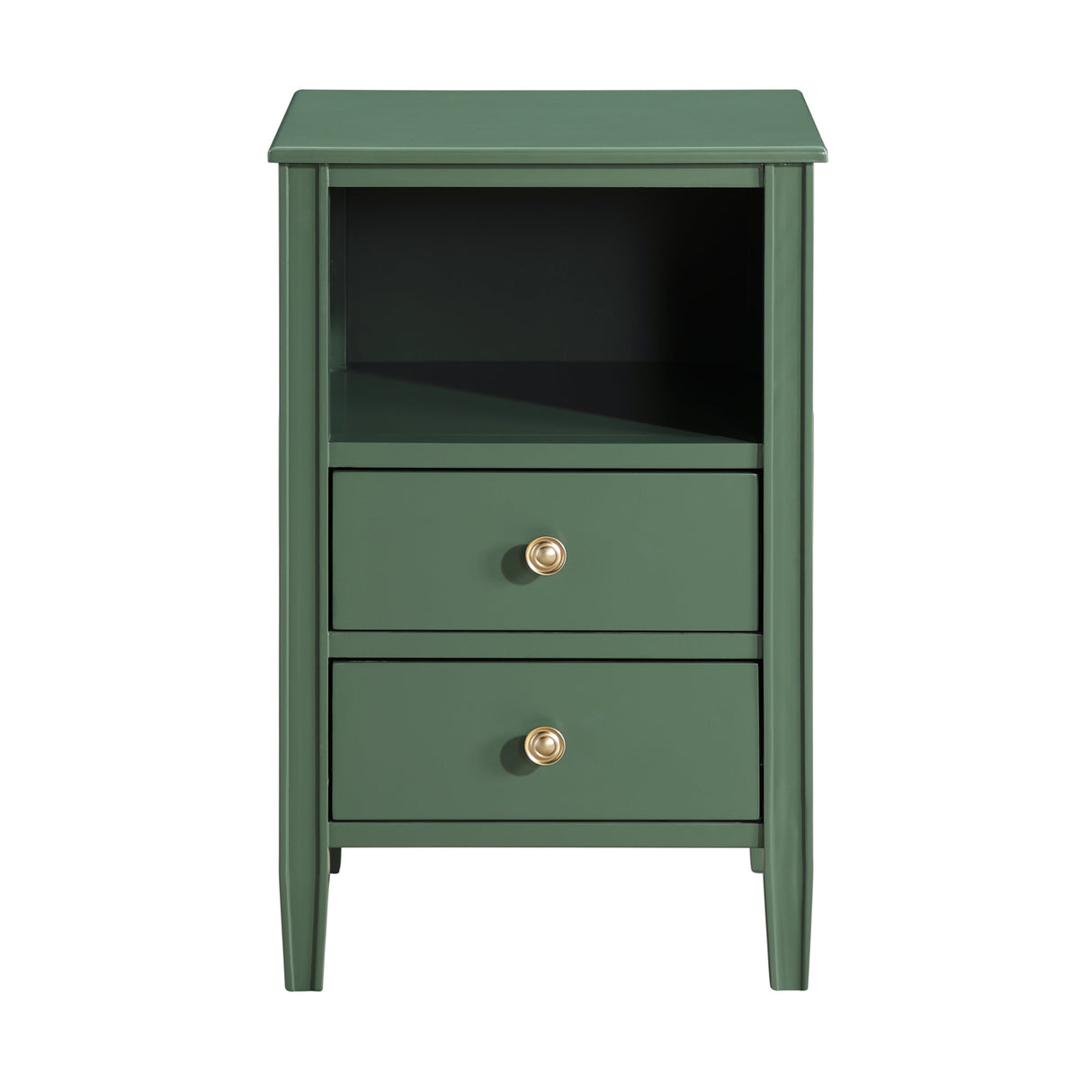 Winston 2-Drawer Storage Nightstand in Vintage Green