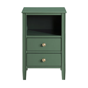Winston 2-Drawer Storage Nightstand in Vintage Green