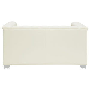 Earline - Upholstered Track Arm Loveseat - White