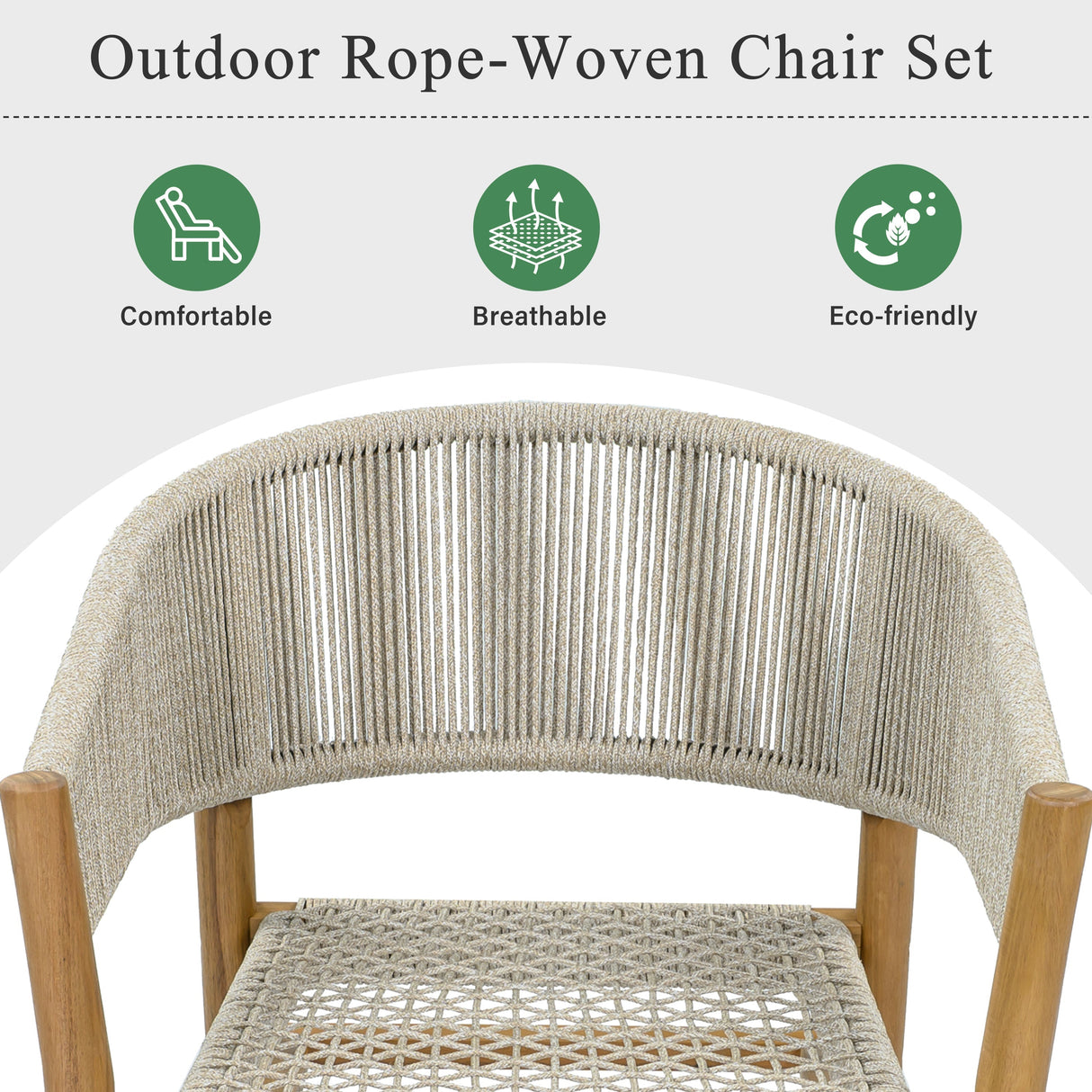 Outdoor Accent Chair Set for 2 Persons