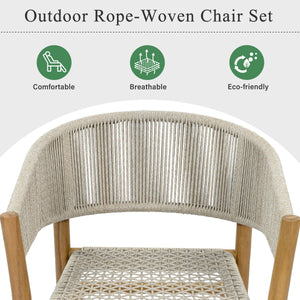 Outdoor Accent Chair Set for 2 Persons