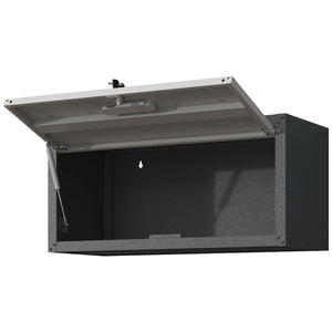 Heavy Duty Metal Wall Mounted Tool Storage Cabinet Steel Metal Garage Storage Cabinet - Black / Gray
