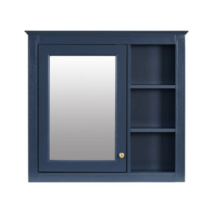 Bathroom Vanity With Top Sink, 2 Doors And 3 Drawers, Freestanding Set With Mirror Cabinet