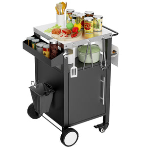 Outdoor Grill Cart with Patio Furniture and Storage