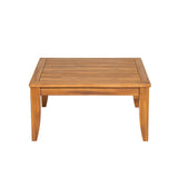 6 Piece Acacia Wood Outdoor Modular Sectional with Daybed and Tea Table