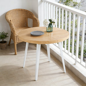Extendable Dining Table with Metal Legs