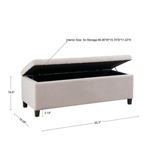 Elegant Design Tufted Top, Soft Close Storage Bench