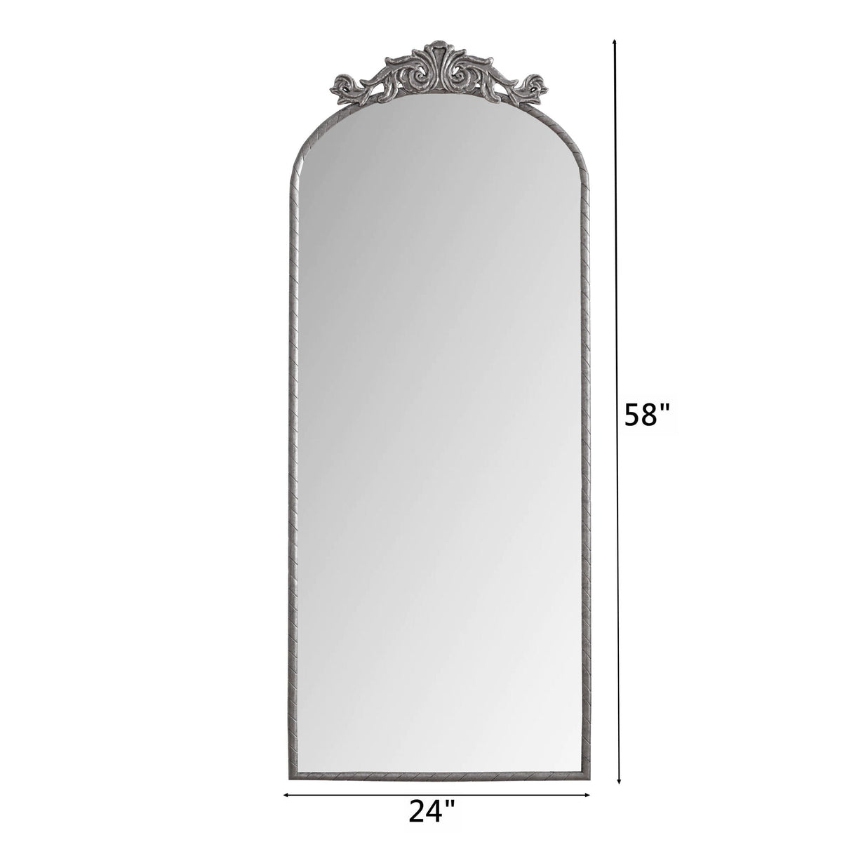 Vintage Arched Full Body Mirror, Wall Mounted For Living Room