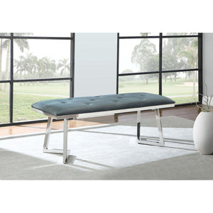 Upholstered Tufted Bench - Gray