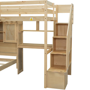 Loft Bed With Built In Desk And Staircase