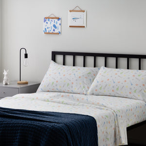 Linenspa Microfiber Twin Bed Sheet Set Sport Pattern