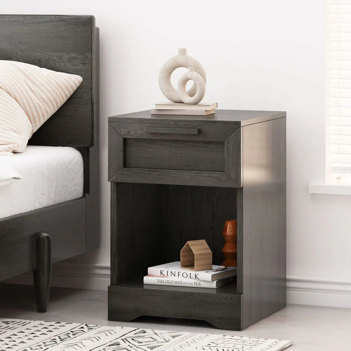 Broxon - Rustic Drawer Nightstand