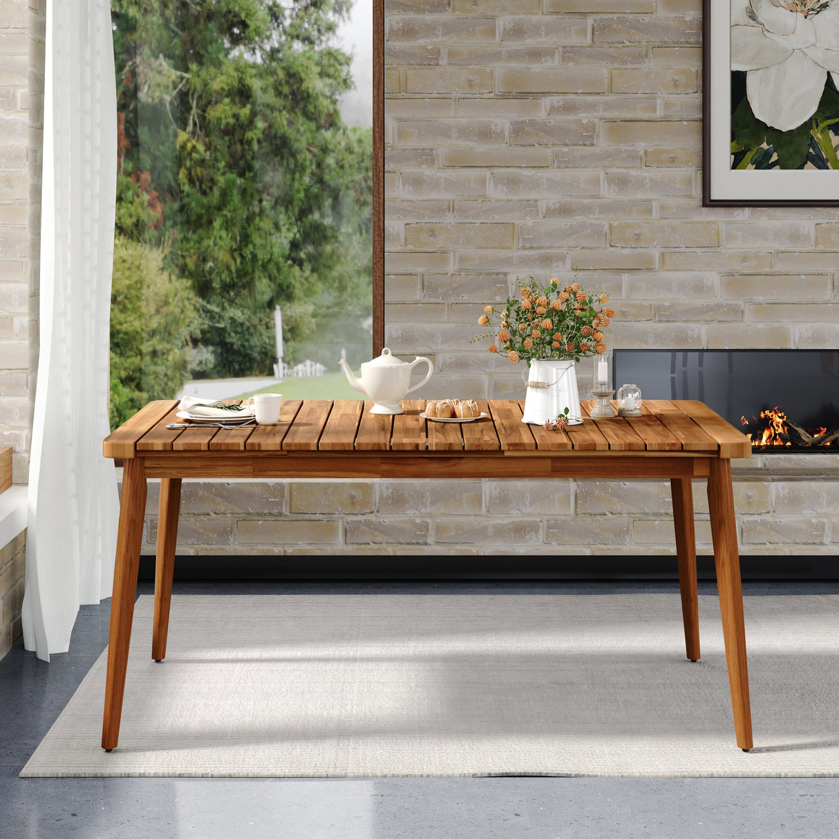 Farmhouse 6-Person Outdoor Dining Table