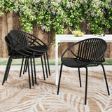 Modern Simple Art Style Patio Dining Chairs with Breathable Design (Set of 2)