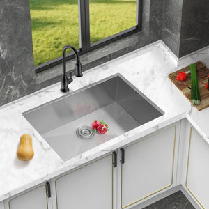 Undermount Stainless Steel Kitchen Sink, Deep Single Bowl Basin