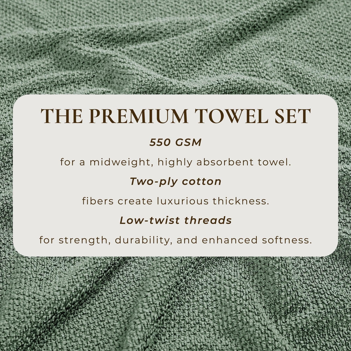 Cotton textured bath towel set - acacia collection