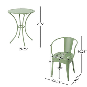 Ambrosia 3 Piece Bistro Set With Leaf Motifs Top And Seat