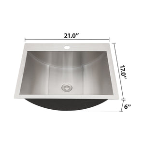 21 x 17" Drop In Bathroom Sink with Pop Up Drain