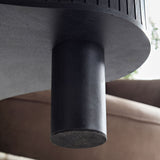 42.52 Inch Modern Wooden Handcraft Drum Coffee TableBlack