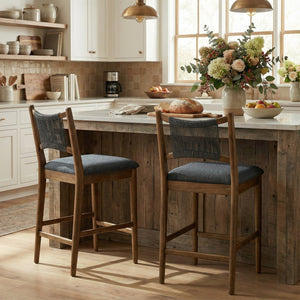 Arno Indoor Upholstered Wooden Counter Stool
