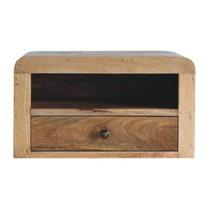 Chunky Floating Bedside, 1-Drawer, 1 Open Slot, Oak-ish