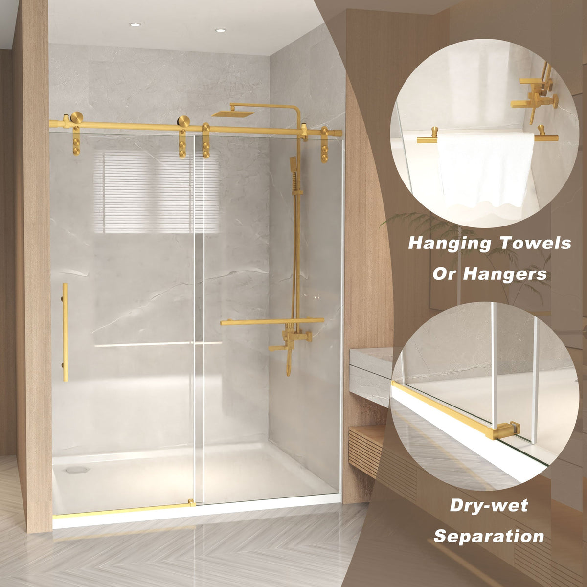 44-48" x 76" Frameless Sliding Shower Door